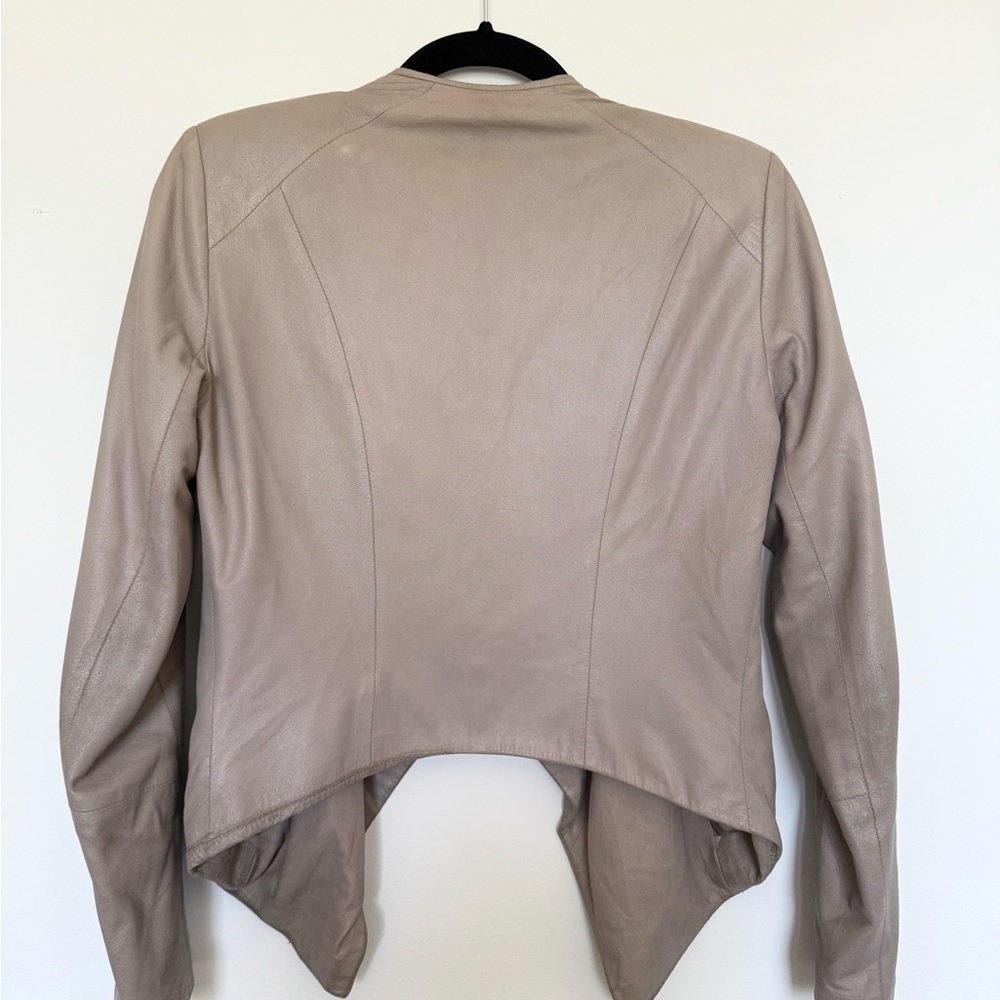 BB Dakota Women's Taupe Leather Jacket - Picture 4 of 7